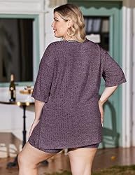 IN'VOLAND Women's Plus Size 2 Piece Outfits Short