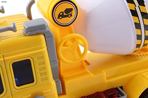 Memtes Friction Powered Cement Mixer Truck Toy with Lights and Sound for Kids