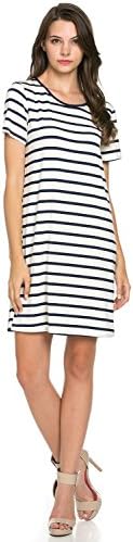 Joshua Tree Stripe Shift Dress Navy Color Size : XLarge