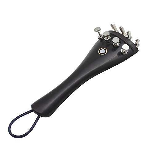 Kinglos 4/4 4/3 Violin 3-in-1 Accessory Part Kit Ebony Tailpiece Fine Tuners Nylon Tailgut