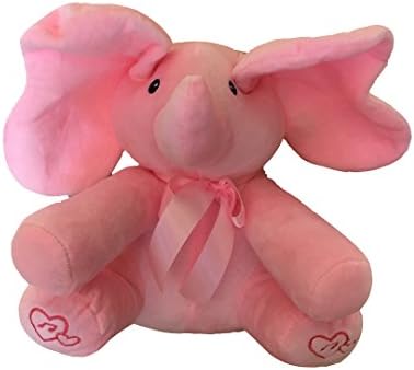 Ccassie Baby Kids Children Cute Cartoon Dolls Toy Eelphant Shape Musical Singing Playing Plush Toy Animated Stuffed Toy Birthday Gift Present(Pink)