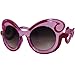 EF Oversized High Fashion Two Tone Sunglasses w/ Baroque Swirl Arms