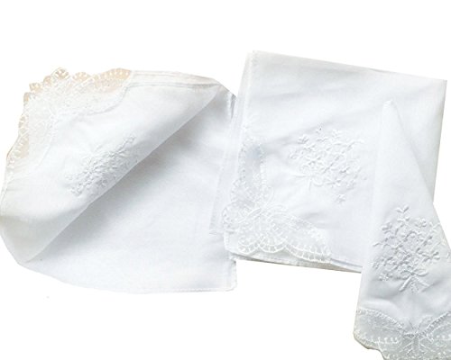 CoCoUSM Womens Embroidery Floral Cotton Handkerchiefs Pack of 3/6/12