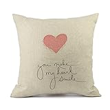 Hmlai Happy Valentine's Day Pillow Cases Linen Sofa Cushion Cover Home Decor Pillow Case,18