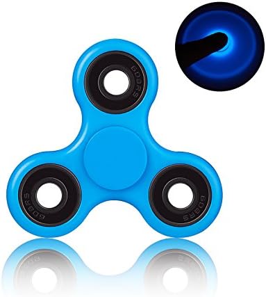 Fluorescence Fidget Spinner Glow In The Dark Toy Stress Reducer With Premium Bearing, Wophain Tri-Spinner Fidget - Perfect For ADD, ADHD, Anxiety, and Autism Adult Children(Hand Spinner Toys)-Blue