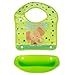 Waterproof Baby Bibs for Boys and Girls with Removable Silicone Food Catcher by KOSTA (Green)