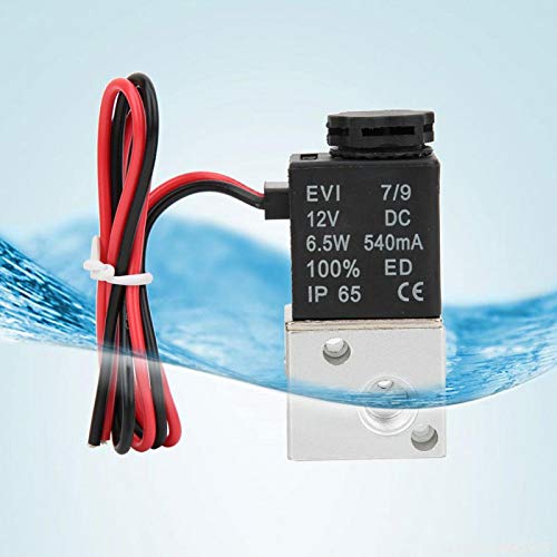 Magnetventil,G1/8" Ventil Solenoid Valve Direktgesteuertes Magnetventil für Wasser Luft Öl,G1/8 Zoll 3 Wege Ventil aus Aluminiumlegierung,IP65 Schutzstufe Elektromagnetventil(DC12V)