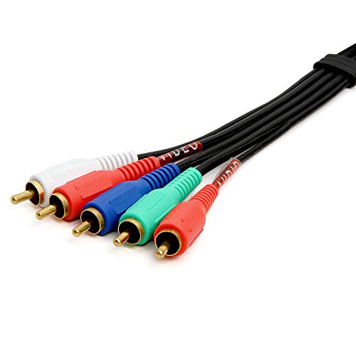 Cmple 5RCA Male to 5RCA Male RGB Component Audio Video Cable for HDTV
