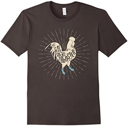 Men's Sexy as Socks on a Rooster Novelty Chicken Sayings T-Shirt Medium Asphalt