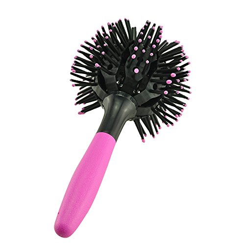 Vinmax 3D Bomb Curl Brosse Salon Coiffure Cheveux Curling Peigne Outil Recourbe-cils Rond Rose