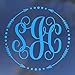 Custom Initial Monogram Vinyl Decal Bumper Sticker, for Tumblers, Laptops, Car Windows - Circle with Arrow & Dot Design