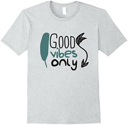 Mens Good Vibes Only T-Shirt XL Heather Grey