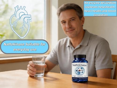 Nattokinase Supplement, 400 mg - 12000 FU, Helps Support Cardiovascular Health 60 Count