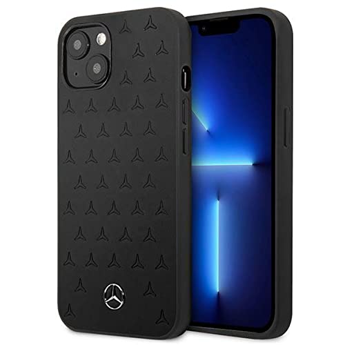 Mercedes MEHCP13SPSQBK Case for iPhone 13 Mini 5.4 Inches Black Leather Stars Pattern