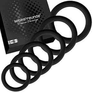 liebesfreunde® Penisring Set - Cockring Sexspielzeug für Paare zur Potenzsteigerung (schwarz)