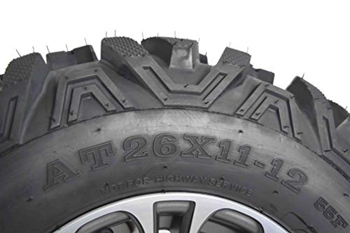 MASSFX KT 26x9-12 26x11-12 Tires w/Gunmetal 12x7 4/156 Gun Metal ATV UTV Rims Wheel & Tire Kit with Lug Nuts