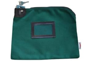 CARDINAL BAG SUPPLIES Locking Bank Bag Canvas Keyed Security (Forest Green)
