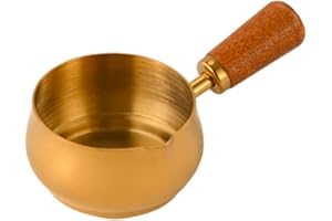 Stainless Steel for Mini Sauce Pan with Wooden Handle, 60-180 mL Milk Pot, Gravy & Hot Oil Pan for Small Kitchens