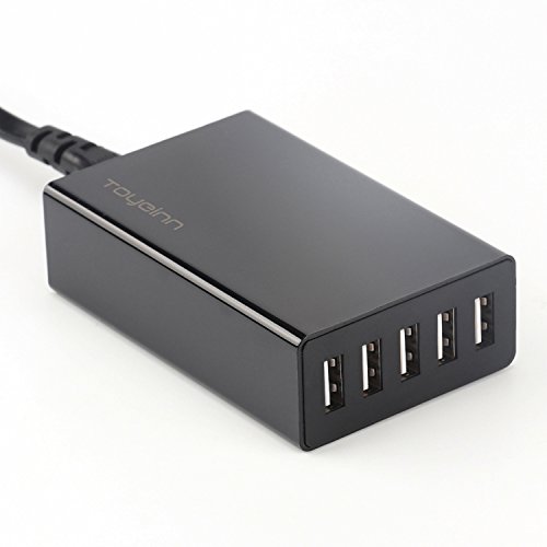 Multiport USB Charger 5-Port 40W Family-Sized Portable Desktop Rapid Charger Charging Station with detachable 4ft Power Cord for Smartphone,Iphone,Samsung,Huawei,Ipad,Table and More
