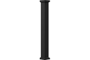 AFCO EA0608ENPSDEMEM 6" x 8' Endura-Aluminum Empire Style Column, Square Shaft (Load-Bearing 12,000 lbs), Non-Tapered, Textured Black Finish w/ Capital & Base