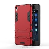 Cocomii Iron Man Armor Sony Xperia E5 Case, Slim Thin Matte Vertical & Horizontal Kickstand Reinforced Drop Protection Fashion Phone Case Bumper Cover for Sony Xperia E5 (Red)
