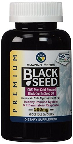 Amazing Herbs Cold-Pressed Black Seed Oil Softgels - 90 Capsules
