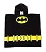 DC Comics 'Batman' Bat Logo Superhero Hooded Bath Beach Swim Poncho Towel, Black, 4-7