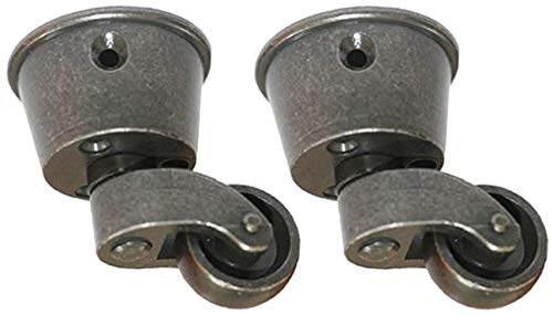 2PCS Polished Antique Cup Type Casters Solid Brass High Load Capacity Universal Furniture for Furniture Suits Beds Armchairs Brown