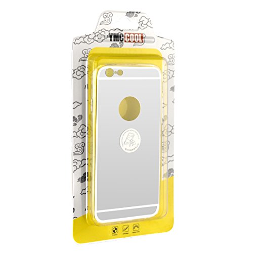 YMCCOOL for iPhone 6 Mirror Case, iPhone 6S Mirror case, Luxury Mirror Back Shock-Absorption TPU Bumper Anti-Scratch Bright Reflection Protective Case for iPhone 6S /iPhone 6 4.7inch (Silver)