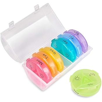 Daily Pill Organizer 3 Times a Day, Weekly AM/PM Pill Box, 7 Day Pill Container Case with Moisture-Proof Design, Medicine Holder, Vitamin Organizerto for Hold Vitamins, Fish Oil, Capsule