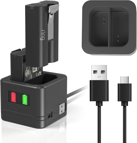Ring Battery Charger Station, Ring Battery Charger Dock Compatible with Ring-Doorbell Camera 2/3/3 Plus/4, Peephole Cam, Spotlight Camera (Ring Batter