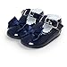 BENHERO Infant Baby Girls Mary Jane Flats Shoes with Bowknot Non Slip Soft Sole PU Leather First Walker Cirb Shoes Toddler Princess Wedding Dress Shoes(0-6 Months Infant),B-Navy