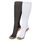 Copper Compression Socks, Ladies, 9-11, Black