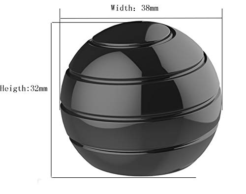 CaLeQi Desktop Ball Transfer Gyro Aluminum Alloy Kinetic Desk Toy Stress Relief Office Executive Gadgets Metal Ball Full Disassembly Rotary Decompression Toy-Small (Black)