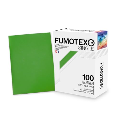 FUMOTEX SINGLE SLEEVE (フモテックス シングル スリーブ) 100枚入 トレーディングカード エンボス加工 高透過性クリア グリーンペリドット