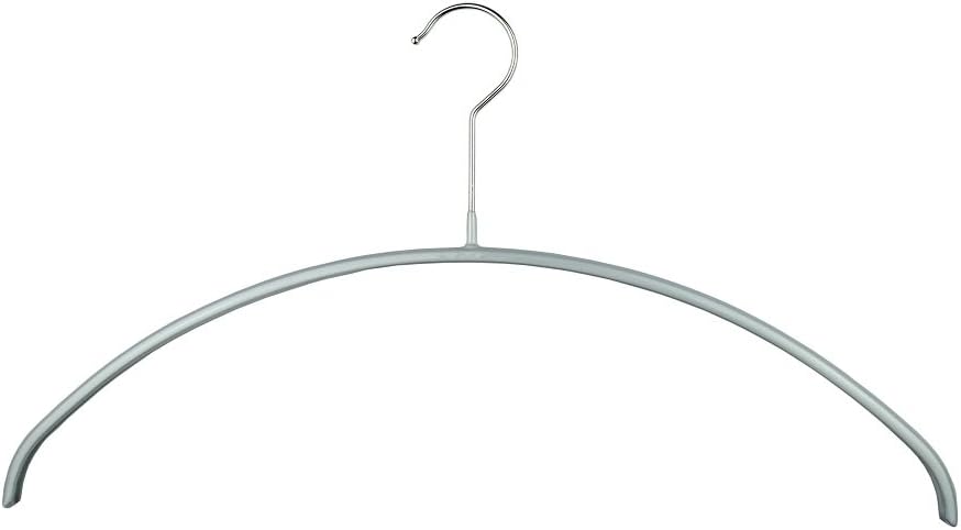 MAWA0312015052 10 Clothes Hangers with Bar, Skinfriendly Non-Slip Coating 40 cm Silver