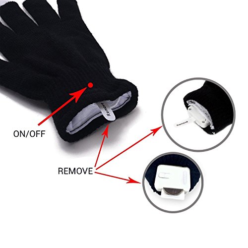 Gants LED, Jouets Lumineux et Multicolores avec 6 Modes d’Eclairage Super pour Soirées, Concerts, Bals, Fêtes, Boîtes et Autres, Alimentés par Batteries