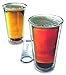 Craft Beer Glass Set 2 Double Wall Insulated Real Glass Tumblers 14 Ounce Pint Shape 2-Pack Set with 7 Inch Stainless Steel Speed Bottle Opener by Princeton Wares