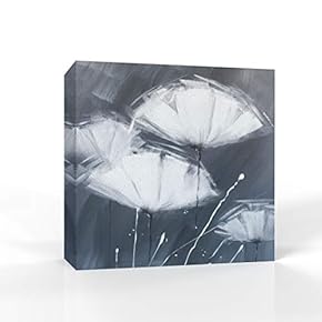 Canvas Wall Art Black and White Flower Pictures Home Wall Decorations for Bedroom Living Room Paintings Canvas Prints Framed - 12x12 inches