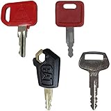 Heavy Equipment Key Set 4 Keys Fits CAT, Fits John Deere & Komatsu
