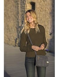 Travelon Bolso bandolera cruzado pequeño antirrobo Heritage para mujer