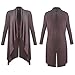 Aifer Women Long Sleeve Knitted Open Front Waterfall Draped Trench Coat Cardigan