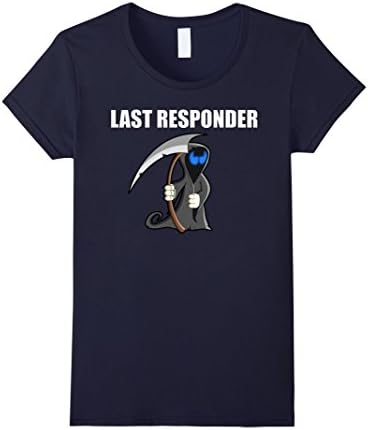 Women's Last Responder Grim Reaper Funny T-Shirt Large Navy