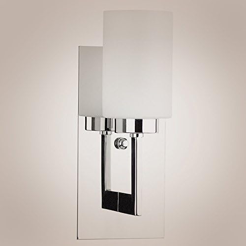 Brio Wall Light Vanity Sconce Polished Chrome with Frosted Glass Shade One-Light Bathroom Fixture - Wall Mount Lighting - 13-inch high