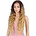 Joedir 26¡± Deep Curly Wavy Supreme Free Parting Lace Frontal Wigs High Temperature Synthetic Human Hair Feeling Wigs For Black Women 180% Density Wigs Ombre Color 200g(TAT6/27/24E)