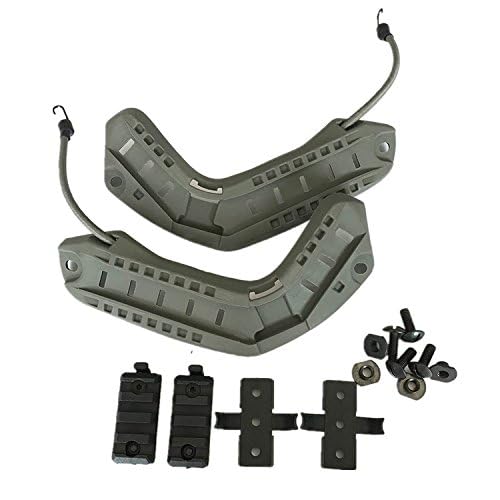 HANSTRONG GEAR Tactical Airsoft Helmet Side Rail Guide Set + NVG DEVGRU Lanyard for FAST PJ BJ Helmet (Gray)