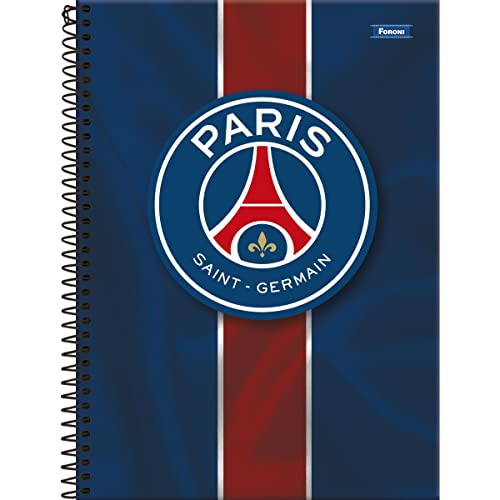 Kit de Cadernos, Foroni, Universitário, 10 Matérias, Capa Dura, Paris Saint Germain, 160 Folhas, Pacote com 4