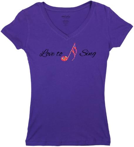 Miolu Juniors-Ladies - Love to Sing - V-Neck, X-Large, Purple
