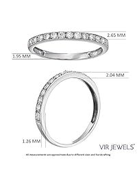 Vir Jewels - Juego de anillos de boda con diamantes de milgrain de 1 5 quilates, oro blanco de 14 quilates