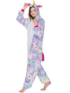 iSZEYU Adult Pajamas Unicorn Costume Onesies for Women Men Teen Girl Animal Onsie Youth